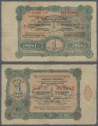 Poland: 1 Ruble 1916 Notgeld, P.NL, stained paper with tiny border tears and small holes at center. Condition: F-
