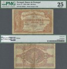 Portugal: Banco de Portugal 500 Reis 1900, P.72, stained paper with several folds, tiny hole at center and small border tears, PMG graded 25 Very Fine
