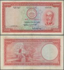 Portuguese Guinea: 1000 Escudos 1964 P. 43, Banco Nactional Ultramarino, seldom seen in this nice condition, vertical and horizontal folds, pressed, n...