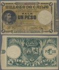 Puerto Rico: 1 Peso 1895 ”Billete de Canje” - Exchange note P. 7, no vertical or horizontal folds, light corner folds, no holes or tears, original pap...