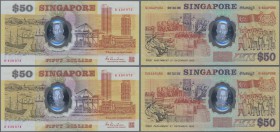 Singapore: set of 2 CONSECUTIVE notes 50 Dollars ND(1990) P. 31, both in condition: UNC. (2 pcs)