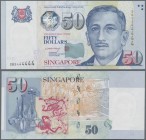 Singapore: 50 Dollars ND(1999) P. 41b with solid serial number #2BS 444444 in condition: UNC.