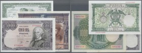 Spain: Very nice set with 3 Banknotes 1000 Pesetas 1925 P.70c in VF, 1000 Pesetas 1957 P.149 in UNC and 5000 Pesetas 1976 P.155 in UNC. (3 pcs.)