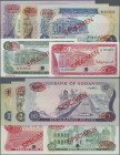 Sudan: set of 5 Specimen banknotes from 25 Piastres to 10 Pounds 1975 P. 11bs to 15bs, all in condition: UNC. (5 pcs)