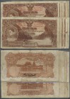 Thailand: Set of 13 banknotes 10 Baht 1935 and 1936 P. 28, all notes nearly the same condition, a but stronger used with mostly a stronger center fold...