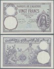 Tunisia: 20 Francs 1929 P. 6b, light center and corner fold, crisp paper and original colors, condition: XF.