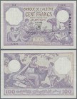 Tunisia: 100 Francs 1938 P. 10c, only light folds in paper, still pretty crisp and with original colors, condition: VF+.