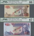 Tunisia: set of 3 notes 1/2, 1 and 5 Dinars 1972 Specimen P. 66s-68s, all PMG graded: 66GEM UNC EPQ, 67 Superb GEM UNC EPQ, 64 Choice UNC. (3 pcs)