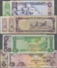 United Arab Emirates: set of 9 banknotes containing the following Pick numbers: 2, 7-9, 12, 13, 19, 20, in conditions from F to UNC, mostly nice condi...