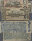 United States of America - Confederate States: Nice set with 3 Banknotes 5, 10 and 20 Dollars February 1864 issue, P.67-69, all still nice in great or...