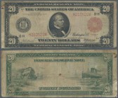 United States of America: 20 Dollars Federal Reserve note, series 1914 with Portrait of President Cleveland, with red seal and letter H - St. Louis Mi...