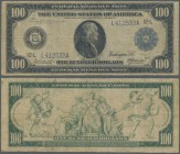 United States of America: 100 Dollars Federal Reserve note series 1914 with Portrait of Benjamin Franklin, blue seal and letter 12-L - San Francisco a...