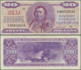 United States of America: 20 Dollars ND(1970) Military Payment Certificate P. M98, used with light center fold, no holes or tears, still strong paper,...