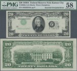 United States of America: 20 Dollars 1950A, ERROR note, the seal, block numbers and serial numbers are printed inverted, condition: PMG graded 58 Choi...