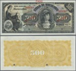 Venezuela: Banco de Maracaibo 500 Bolivares 1925/26 SPECIMEN, P.S229s, punch hole cancellation at lower center, overprint Specimen and serial number 0...