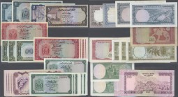Yemen: set of 27 ”better” notes in different quantities and qualities containing P. 1a (UNC and aUNC), 1b (aUNC), P. 2a (VF-), P. 2b, P. 3b (F), P. 8 ...