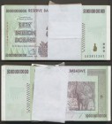 Zimbabwe: Bundle of 100 pcs. consecutive banknotes 50 Trillion Dollars 2008, P.90 in aUNC/UNC condition. (100 pcs.)