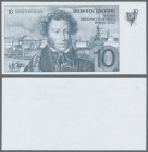Testbanknoten: Uniface intaglio printed testnote Russia Goznak with Portrait of Alexander S. Pushkin in UNC condition