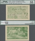 Jersey: German Occupation WW II.: 10 Shillings ND(1941-42) P. 5a, PMG graded 55 aUNC.