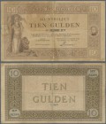 Netherlands: 10 Gulden 1898 P. 2, very rare, used with staining in paper, strong center fold, light thinning of paper at left border, 0,8mm tear at lo...