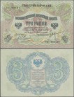 Russia: North Russia 3 Rubles 1919 P. S145, folded. Condition: XF.