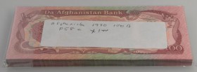 Afghanistan: Bundle with 100 pcs. 100 Afghanis 1990, P.58c in UNC