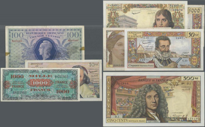 France: interesting collection of about 140 mostly different banknotes containin...