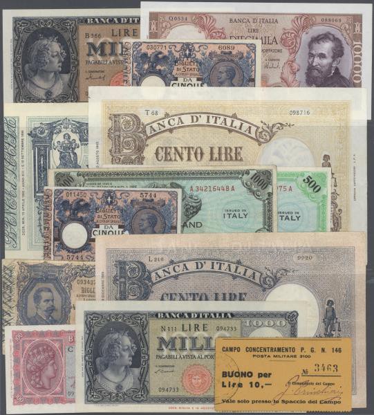 Italy: very big lot of about 1750 banknotes with many different issues of italia...