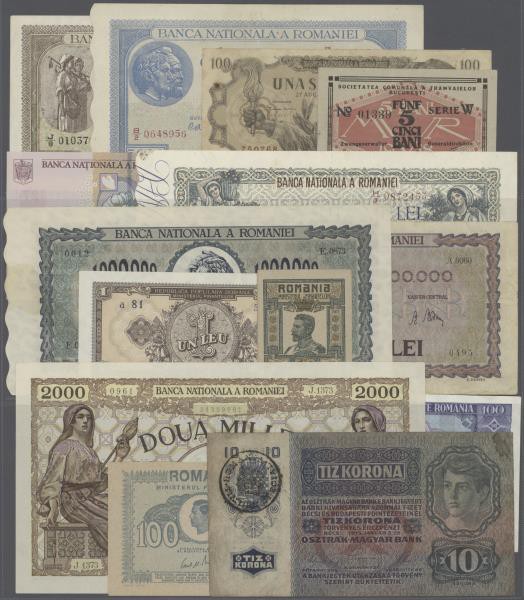Romania: larger lot of about 200 pcs of banknotes Romania from different times a...