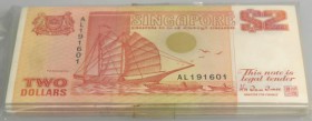 Singapore: origial bundle of 100 pcs 2 Dollars ND P. 27 in UNC. (100 pcs)