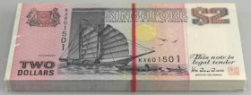 Singapore: origial bundle of 100 pcs 2 Dollars ND P. 29 in UNC. (100 pcs)