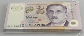 Singapore: origial bundle of 100 pcs 2 Dollars Polymer P. 46. (100 pcs)