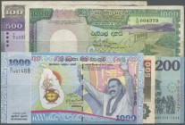 Sri Lanka: larger lot of about 150 banknotes containing different issues an denominations in variuos qualities and quantities. Viewing of the lot stro...