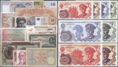 Yugoslavia: Album with 248 Banknotes Yugoslavia and former Yugoslavian States, comprising for example 10 Dinara Kingdom of Serbia 1893 P.10, 1000 Dina...