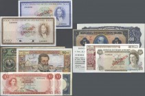 Alle Welt: High value lot with 37 Banknotes containing Netherlands Antilles 5 Gulden P.1 (UNC), Mauritania 200 Ouguiya P.2 (UNC), Luxembourg 500 Franc...