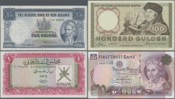 Alle Welt: large lot of 38 banknotes containing Equatorial Guinea P. 17, 3, Italy P. 102a, b, Syria P. 98d, Zaire P. 79s, Rhodesia & Nyasaland 2x P. 2...