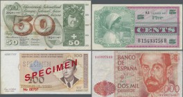 Alle Welt: set of about 65 banknotes from all over the world in collectors album, containing the following countries: Italy, France, French Indochina,...