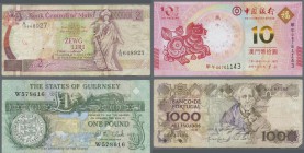 Alle Welt: Large box with 550 banknotes from all over the world with some duplicates, comprising for example Serbia 500 Dinara 1942, Hungary 5 Forint ...