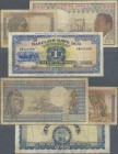 Africa: Small lot with 3 Banknotes Djibouti - Banque de L'Indochine 10 Francs ND(1946) P.19 (F-), Gabon 1000 Francs ND(1980's) P.3b (F-) and Southwest...