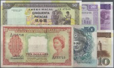 Asia: set of 28 banknotes from mostly Malaya region including some Macao, including British North Borneo P. 3, Malaya P. M5,6,8, Malaysia P. 38,53,51,...