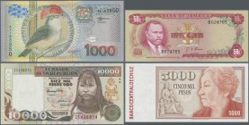 South America: larger lot of about 500 notes from South America in red collectors album, containing different issues and denominations of the followin...