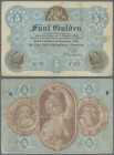 Deutschland - Altdeutsche Staaten: Bayern, 5 Gulden 1866 PiRi A37, mit horizontalen und vertikalen Falten, leicht angeschmutzt, keine Löcher oder Riss...