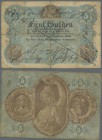 Deutschland - Altdeutsche Staaten: Bayern 5 Gulden 1866 PiRi A37, stärker gebraucht mit mehreren vertikalen und horizontalen Falten, Pinlöchern im Pap...