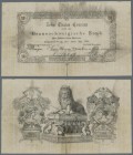 Deutschland - Altdeutsche Staaten: Braunschweigische Bank 10 Taler 1854 PiRi A63, sehr seltene Note, gebraucht mit Falten und ca. 3cm Einriss am unter...