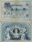 Deutschland - Deutsches Reich bis 1945: 100 Reichsmark 1896 Ro 15, in gebrauchter Erhaltung mit waagrechten und senkrechten Falten, keine Löcher oder ...