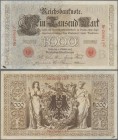 Deutschland - Deutsches Reich bis 1945: 1000 Mark 1903 Ro. 21 mit Mittelfalte und Tintenfleck auf der Vorderseite unten links, in Erhaltung: VF+.