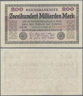 Deutschland - Deutsches Reich bis 1945: 200 Milliarden Mark 1923 Ro. 118g in Erhaltung: aUNC.