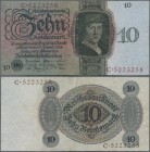 Deutschland - Deutsches Reich bis 1945: 10 Reichsmark 1924 Ro. 168a in Erhaltung: VF-.