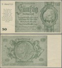 Deutschland - Deutsches Reich bis 1945: 50 Reichsmark Schörner Notgeldausgabe 1945 Ro 180, ungefaltet aber mit leichten Gebrauchsspuren im Papier, kei...