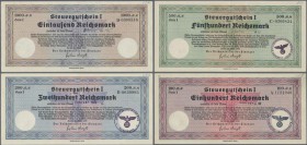 Deutschland - Deutsches Reich bis 1945: Steuergutscheine des Reichsministers der Finanzen, Berlin, 24.3.1939 : 100 RM (Ro. 716b, 2 Stück, 716c, 3 Stüc...